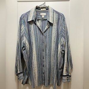 CJ Banks 3X long sleeve button up blouse